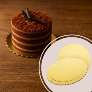 Set 12 bases cartón duro color dorado